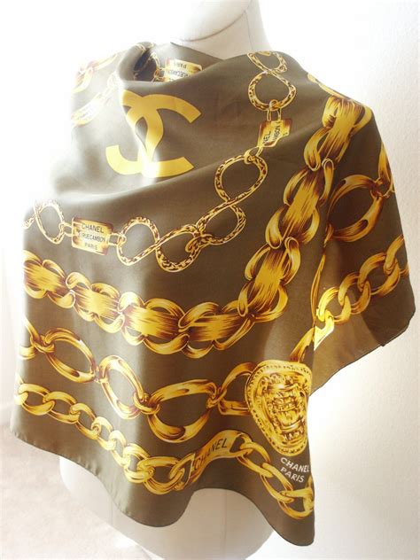 vintage chanel logo scarf